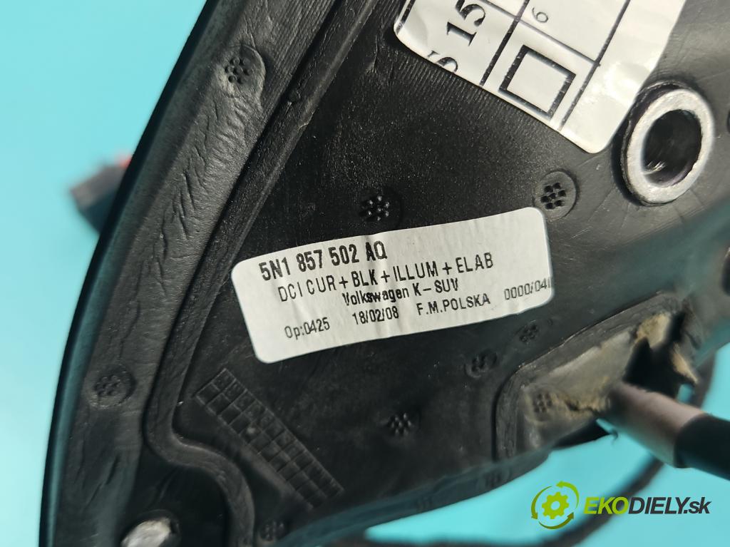 Vw Tiguan I 2007-2016 1.4 TSI 150 hp manual 110 kW 1390 cm3 5- zpětné zrcátko pravé 5N1857502AQ (Klika dveří ostatní)