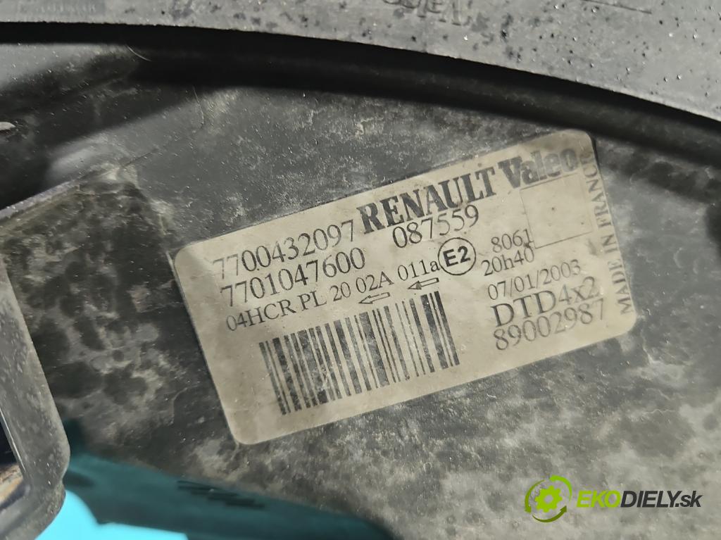 Renault Scenic I 1996-2003 1.9 dci 102 HP manual 75 kW 1870 cm3 5- Reflektor: pravý 7700432097 (Svetlo predné pravé)