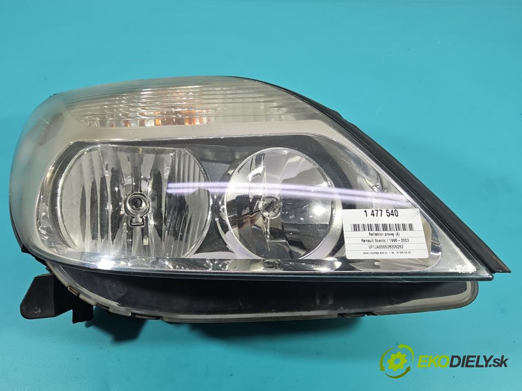 Renault Scenic I 1996-2003 1.9 dci 102 HP manual 75 kW 1870 cm3 5- Reflektor: pravý 7700432097 (Svetlo predné pravé)
