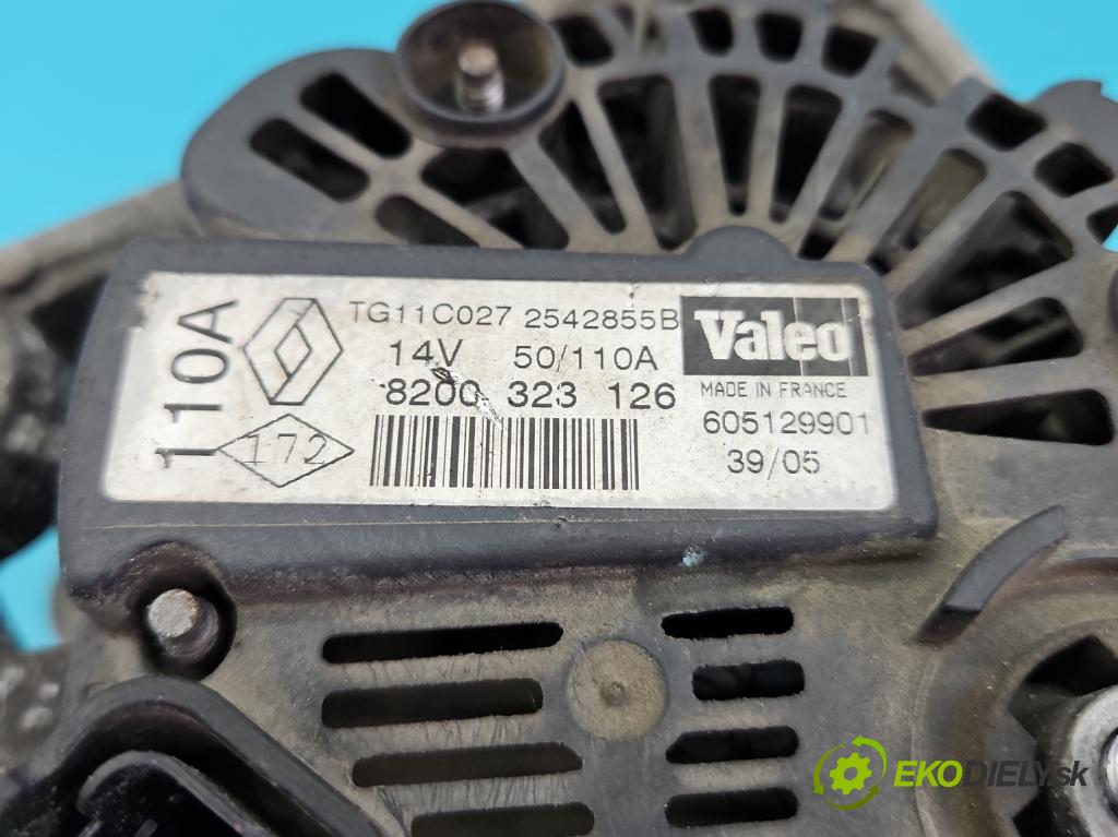 Renault Megane II 2003-2008 1.4 16V 98 HP manual 72 kW 1390 cm3 5- Alternator 8200323126 (Alternátor)