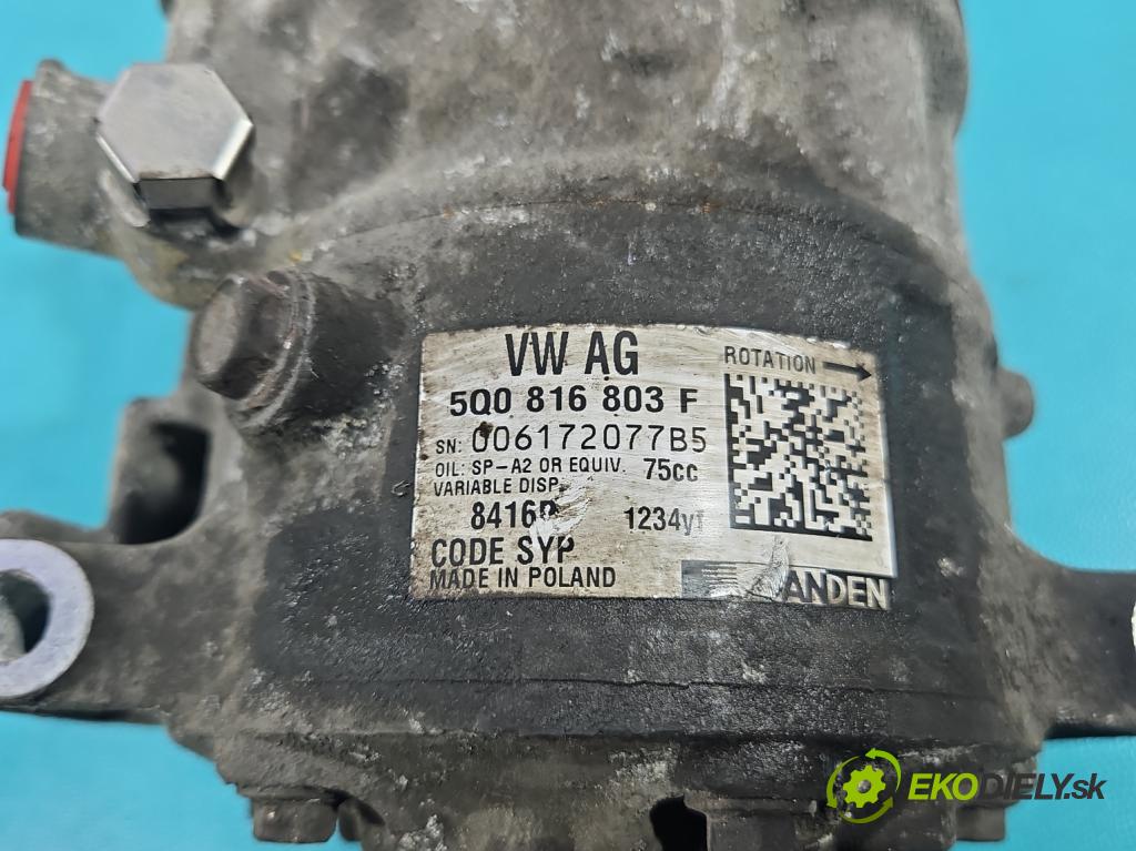 Skoda Fabia III 2014- 2021 1.0 TSI 95 HP manual 70 kW 999 cm3 5- Kompresor: klimatizácie 5Q0816803F (Kompresor klimatizácie)
