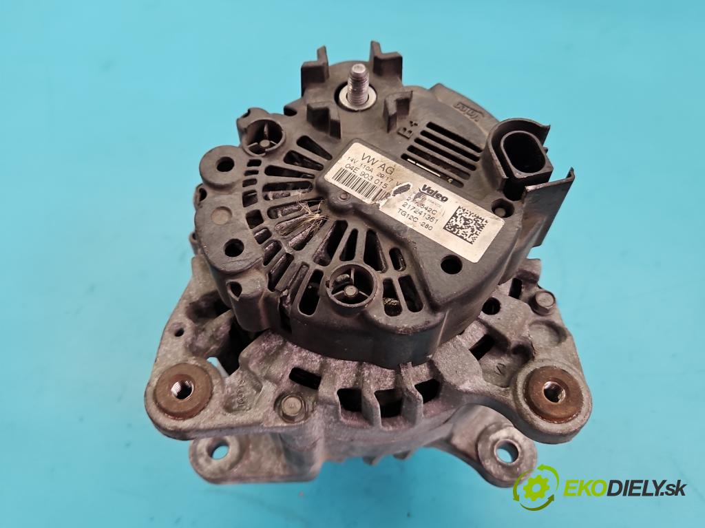 Skoda Fabia III 2014- 2021 1.0 TSI 95 HP manual 70 kW 999 cm3 5- Alternator 04E903015 (Alternátor)