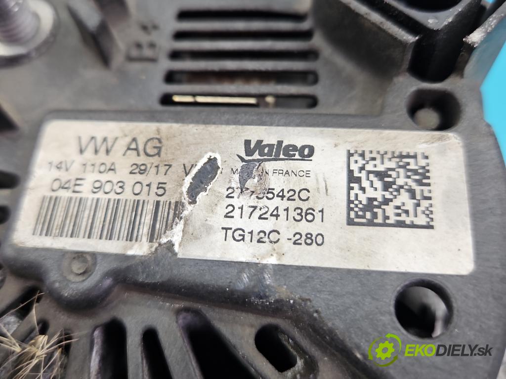 Skoda Fabia III 2014- 2021 1.0 TSI 95 HP manual 70 kW 999 cm3 5- Alternator 04E903015 (Alternátor)