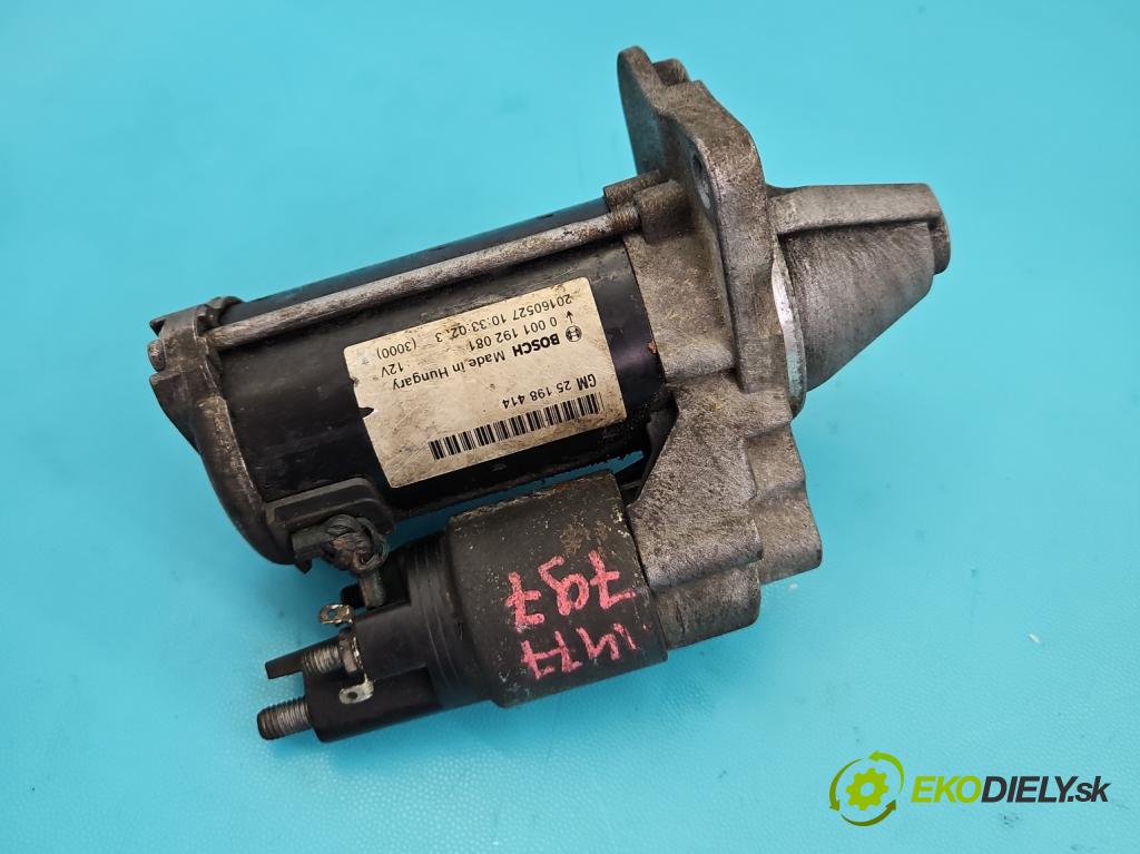Opel Astra IV 2009-2015 1.4 T 140 HP manual 103 kW 1364 cm3 5- štartér 0001192081 (Štartér)