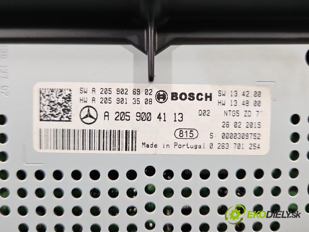 Mercedes C W205 2014–2021 2.0 16V 184hp automatic 135 kW 1991 cm3 4- Zobrazit: A2059004113 (Prístrojová doska)