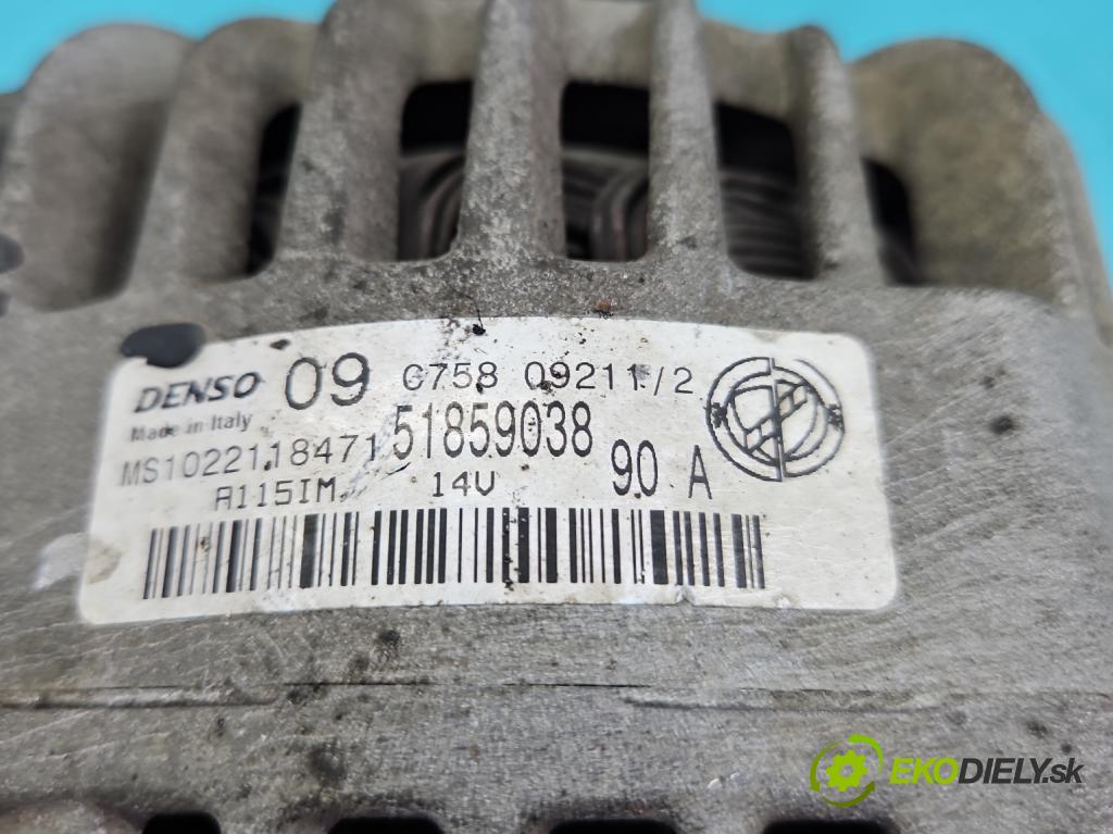 Fiat Panda II 2003-2012 1.2 8v 69KM manual 51 kW 1242 cm3 5- Alternator 51859038 (Alternátor)