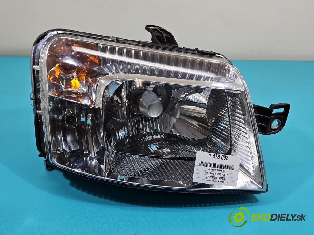 Fiat Panda II 2003-2012 1.2 8v 69KM manual 51 kW 1242 cm3 5- Reflektor: pravý  (Svetlo predné pravé)
