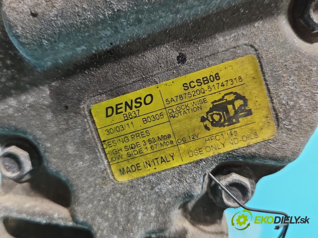 Fiat Panda II 2003-2012 1.2 8v 69KM manual 51 kW 1242 cm3 5- Kompresor: klimatizácie 5A7875200 (Kompresor klimatizácie)