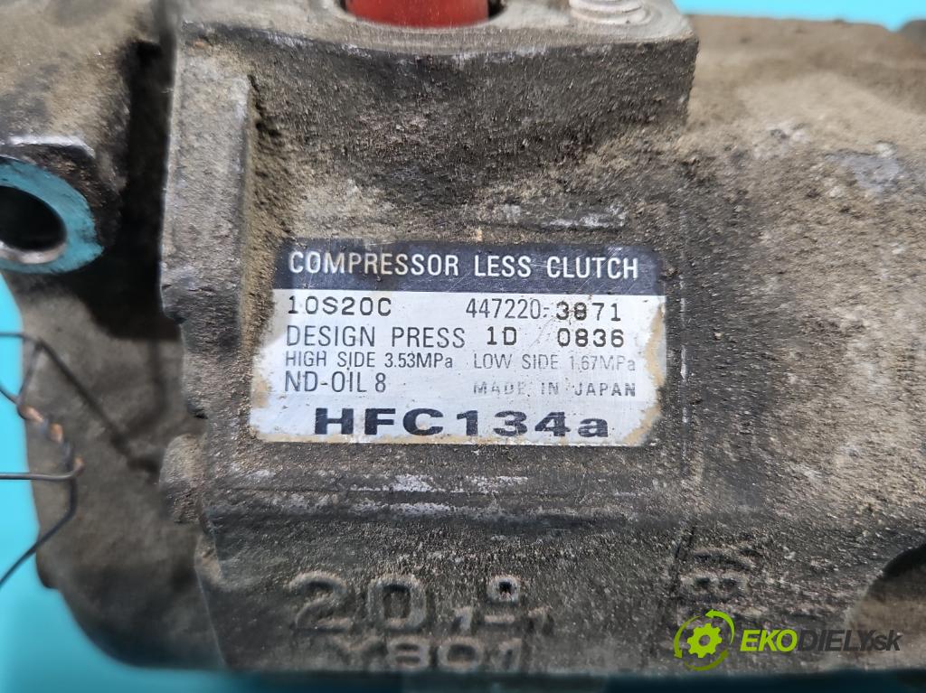 Chrysler Voyager IV 2000-2007 2.5 CRD 141 HP manual 104 kW 2499 cm3 5- Kompresor: klimatizácie 447220-3871 (Kompresor klimatizácie)