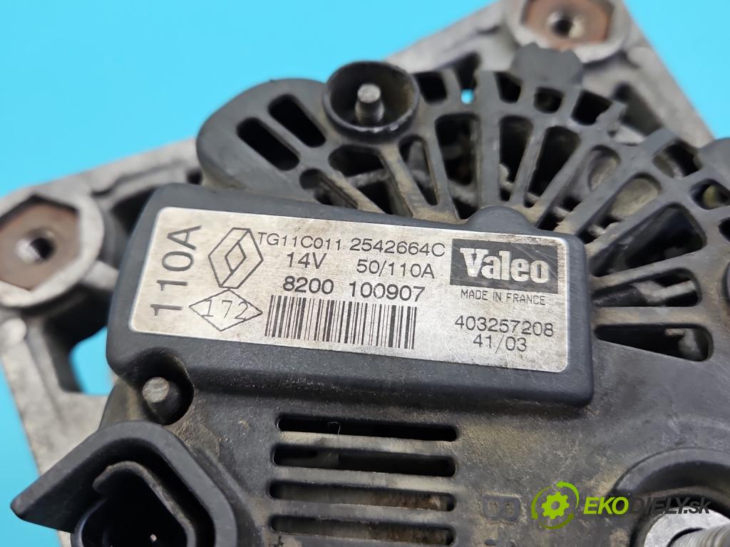 Renault Megane II 2003-2008 1.6 16V 113 HP manual 83 kW 1598 cm3 5- Alternator 8200100907 (Alternátor)