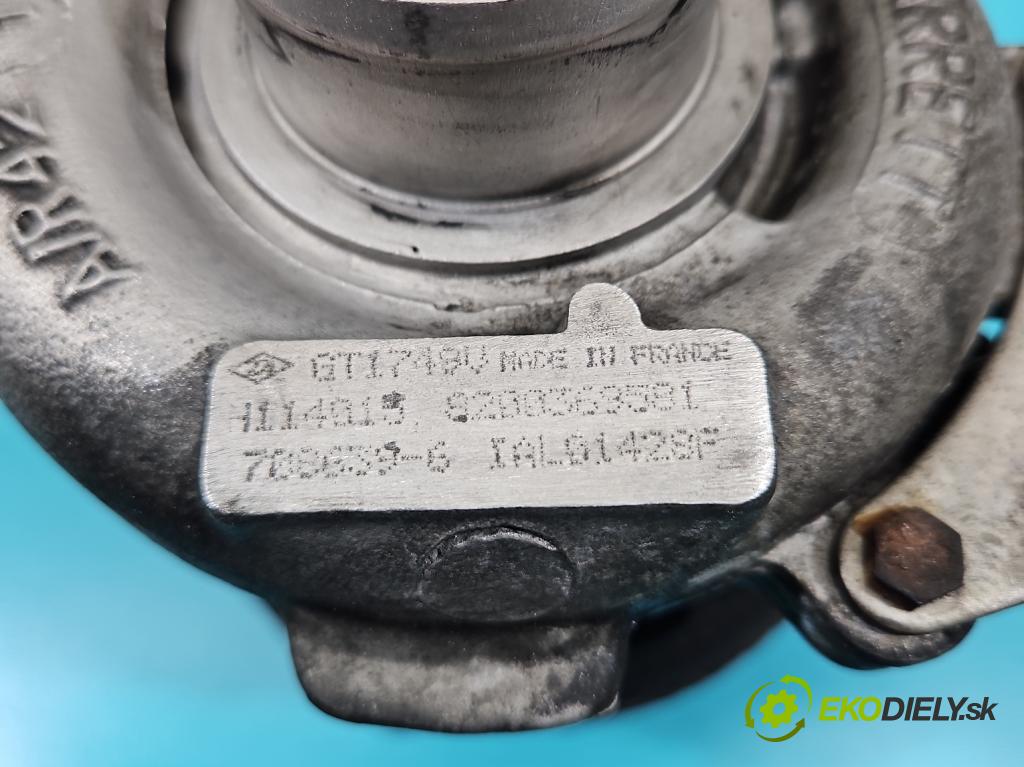 Renault Espace IV 2003-2014 1.9 dci 120 hp manual 88 kW 1870 cm3 5- Turbodmychadlo 708639-6 (Kompletní turbodmychadlo)