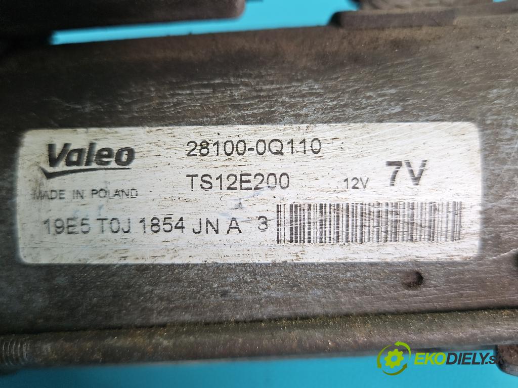 Toyota Aygo II 2014-2022 1.0 vvti 69KM manual 51 kW 998 cm3 5- štartér 28100-0Q110 (Štartér)