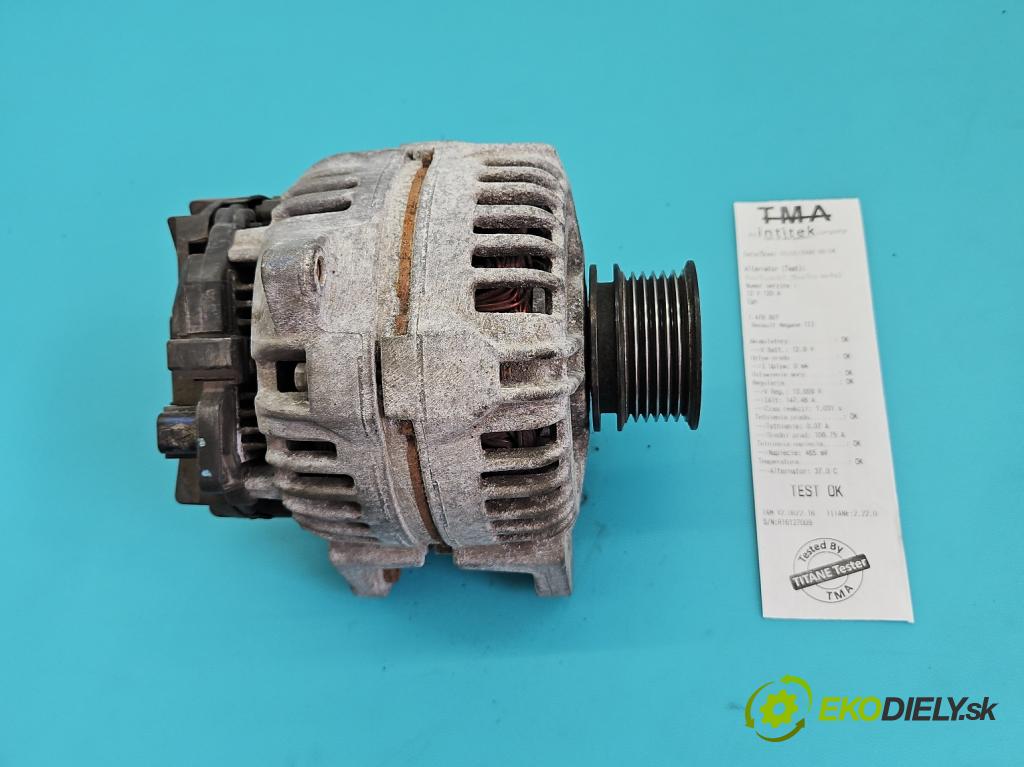 Renault Megane III 2008-2016 1.6 16V 101 HP manual 74 kW 1598 cm3 5- Alternator 8200660025 (Alternátor)