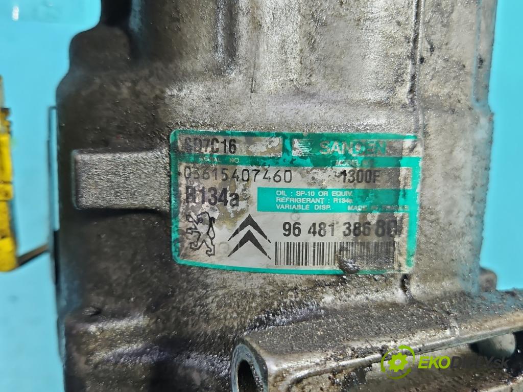 Peugeot 407 1,8.0 16V 116 HP manual 85 kW 1749 cm3 5- Kompresor: klimatizácie 9648138680 (Kompresor klimatizácie)
