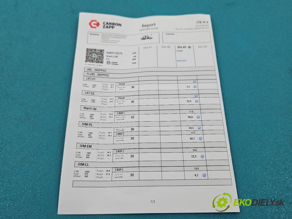 Fiat Bravo II 2007-2014 1.9 jtd 120 HP manual 88 kW 1910 cm3 5- vstrek 0445110276 (Vstrekovač paliva)