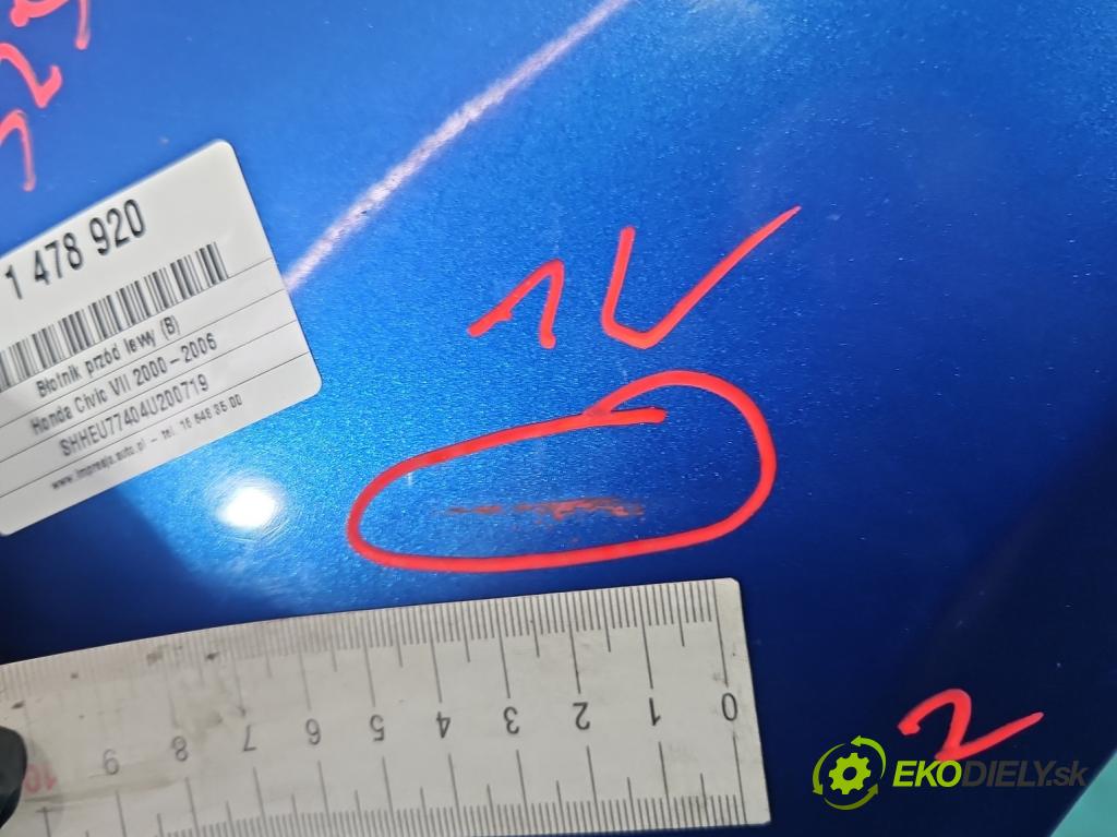 Honda Civic VII 2000-2006 1.4 16V 90 hp manual 66 kW 1396 cm3 5- blatnik přední levý  (Levý přední blatník)