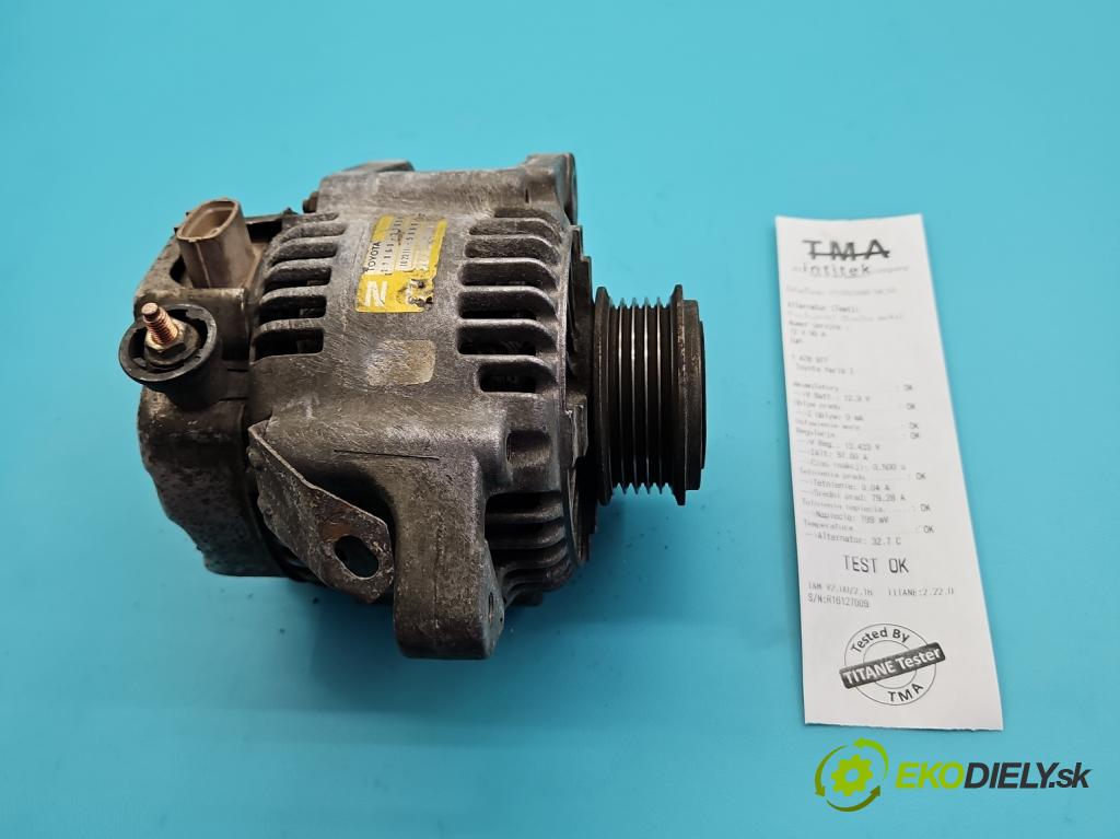 Toyota Yaris I 1999-2005 1.4 D4D 75 HP manual 55 kW 1364 cm3 5- Alternator 27060-33020 (Alternátor)