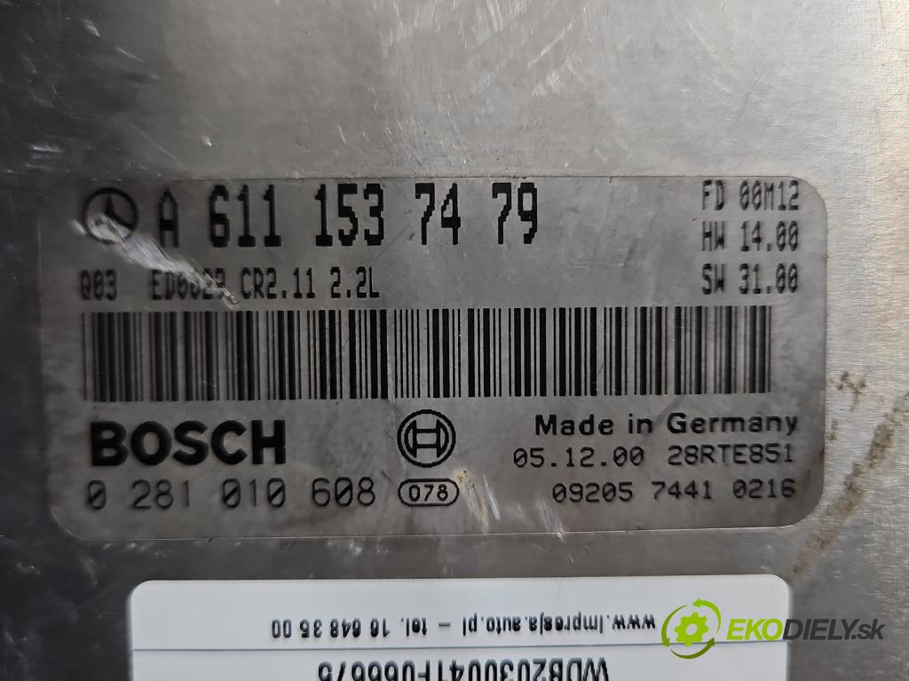 Mercedes C W203 2000-2007 2,2.0 CDI 116 HP manual 85 kW 2148 cm3 4- riadiaca jednotka motora A6111537479