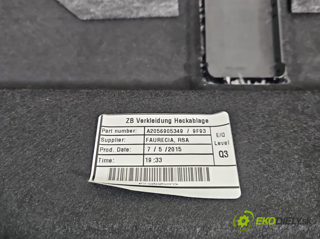 Mercedes C W205 2014–2021 2.0 16V 184 hp automatic 135 kW 1991 cm3 4- pláto zadní A2056905349 (Plata kufrů)