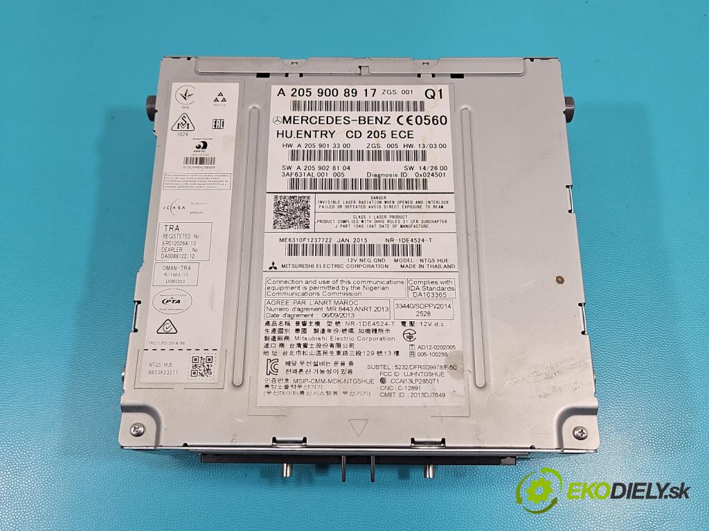 Mercedes C W205 2014–2021 2.0 16V 184hp automatic 135 kW 1991 cm3 4- Radio originál A2059008917