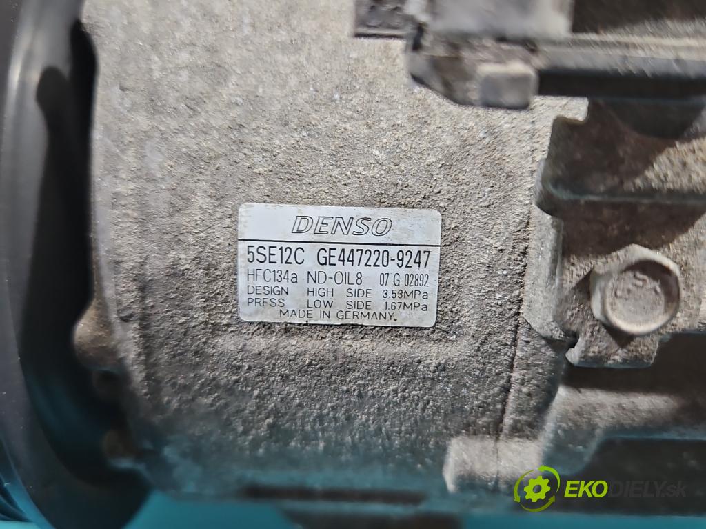 Toyota Avensis II T25 2003-2008 1.8 16V 129 HP manual 95 kW 1794 cm3 5- Kompresor: klimatizácie 447220-9247 (Kompresor klimatizácie)