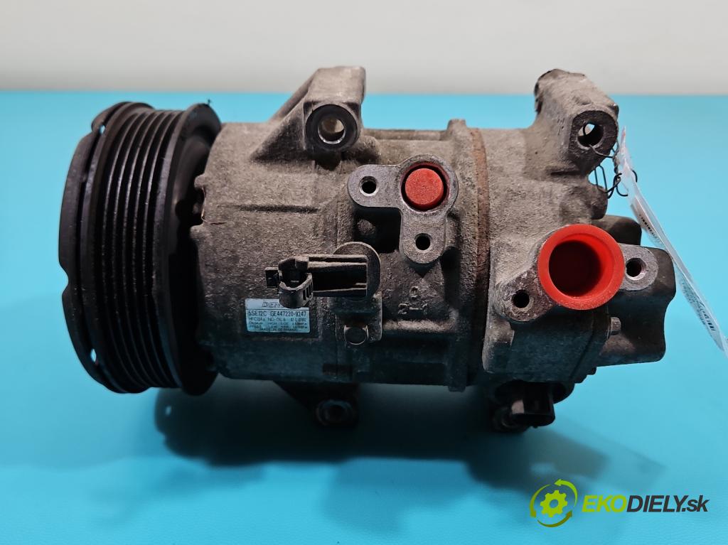 Toyota Avensis II T25 2003-2008 1.8 16V 129 HP manual 95 kW 1794 cm3 5- Kompresor: klimatizácie 447220-9247 (Kompresor klimatizácie)