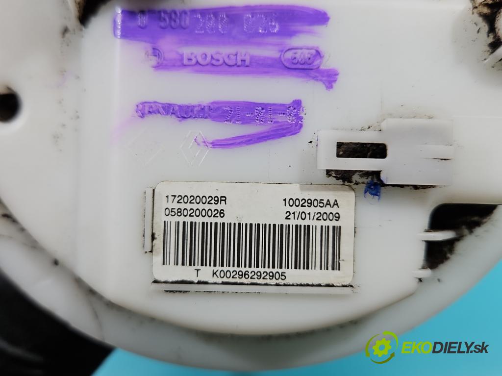 Renault Megane III 2008-2016 1.6 16V 101 HP manual 74 kW 1598 cm3 5- čerpadlo palivo 172020029R