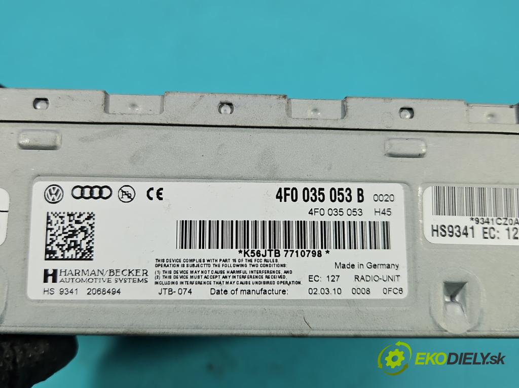Audi A4 B8 2007-2015 3.0 tdi 239KM automatic 176 kW 2967 cm3 5- Radio originál 4F0035053B