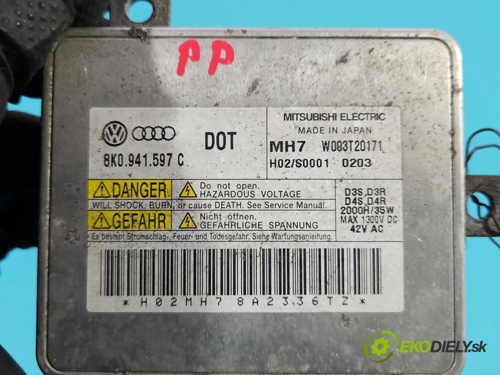 Audi A4 B8 2007-2015 3.0 tdi 239KM automatic 176 kW 2967 cm3 5- střídač: xenon 8K0941597C (Riadiaca jednotka xenónu)