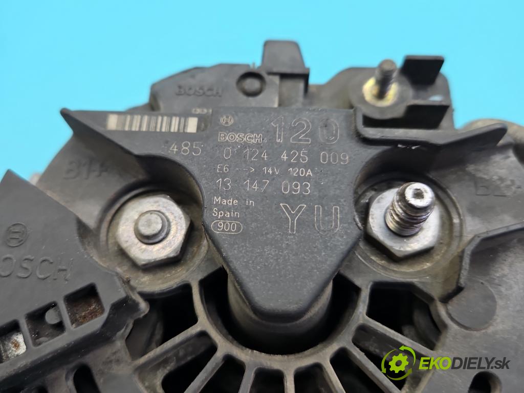 Opel Zafira B 2005-2014 1.6 16V 105 HP manual 77 kW 1598 cm3 5- Alternator 0124425009 (Alternátor)