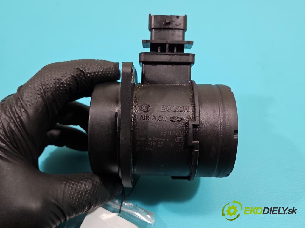 Fiat Bravo II 2007-2014 1.9 jtd 120 HP manual 88 kW 1910 cm3 5- průtokoměr: 0281002792 (Váha vzduchu)