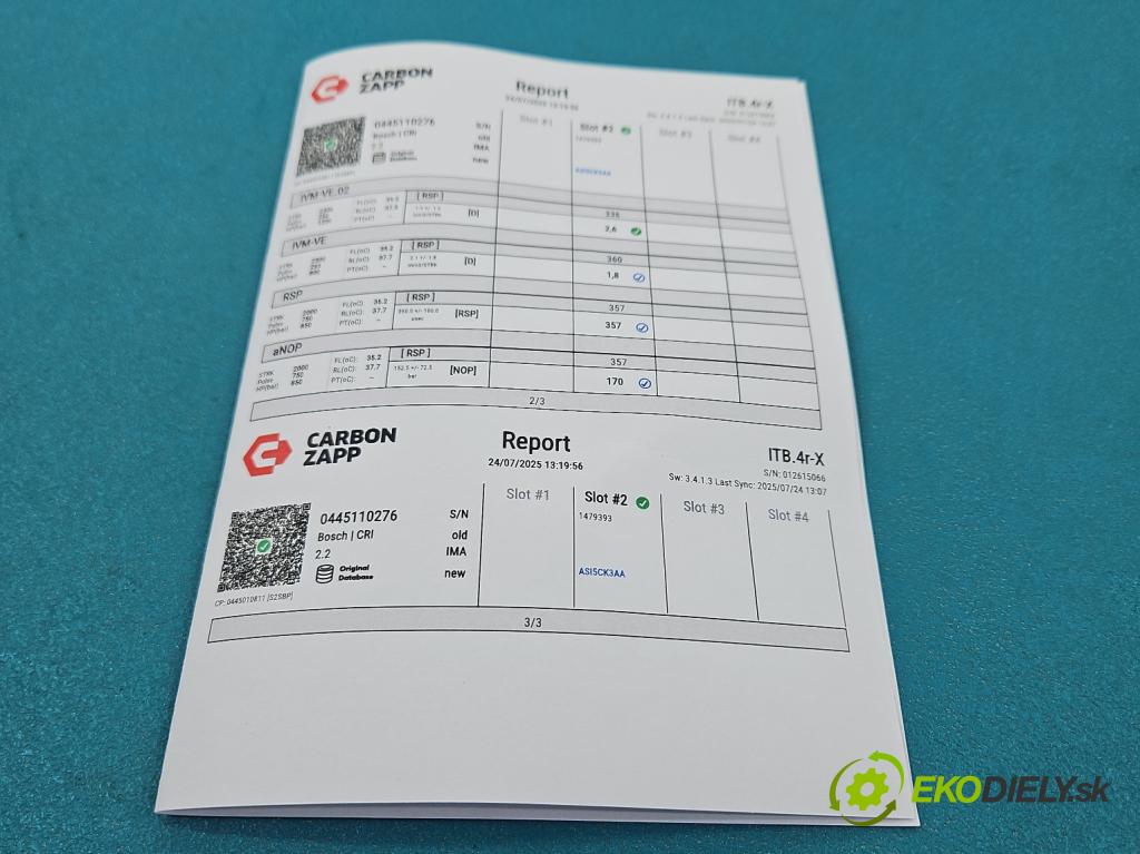 Fiat Bravo II 2007-2014 1.9 jtd 120 HP manual 88 kW 1910 cm3 5- vstrek 0445110276 (Vstrekovač paliva)