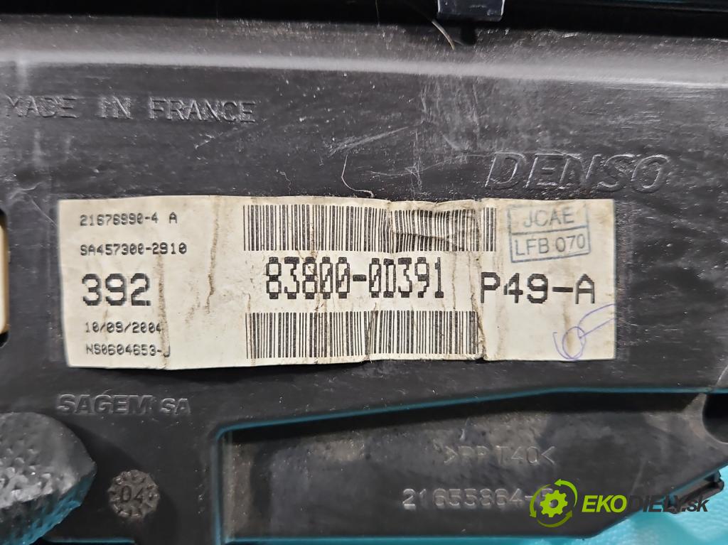 Toyota Yaris I 1999-2005 1.3 vvti 87 HP manual 64 kW 1298 cm3 3- prístrojovka/ budíky 83800-0D391 (Prístrojová doska)