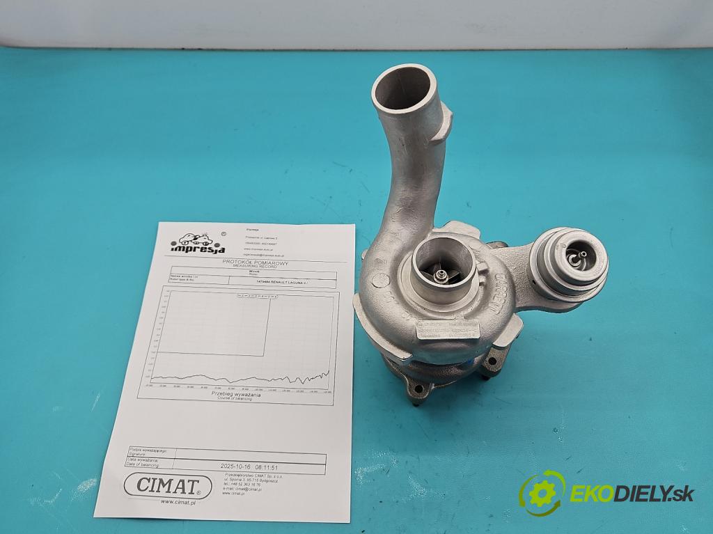 Renault Laguna II 2001-2007 1.9 dci 107 HP manual 79 kW 1870 cm3 5- turbodúchadlo, turbo repasovaná 751768-4