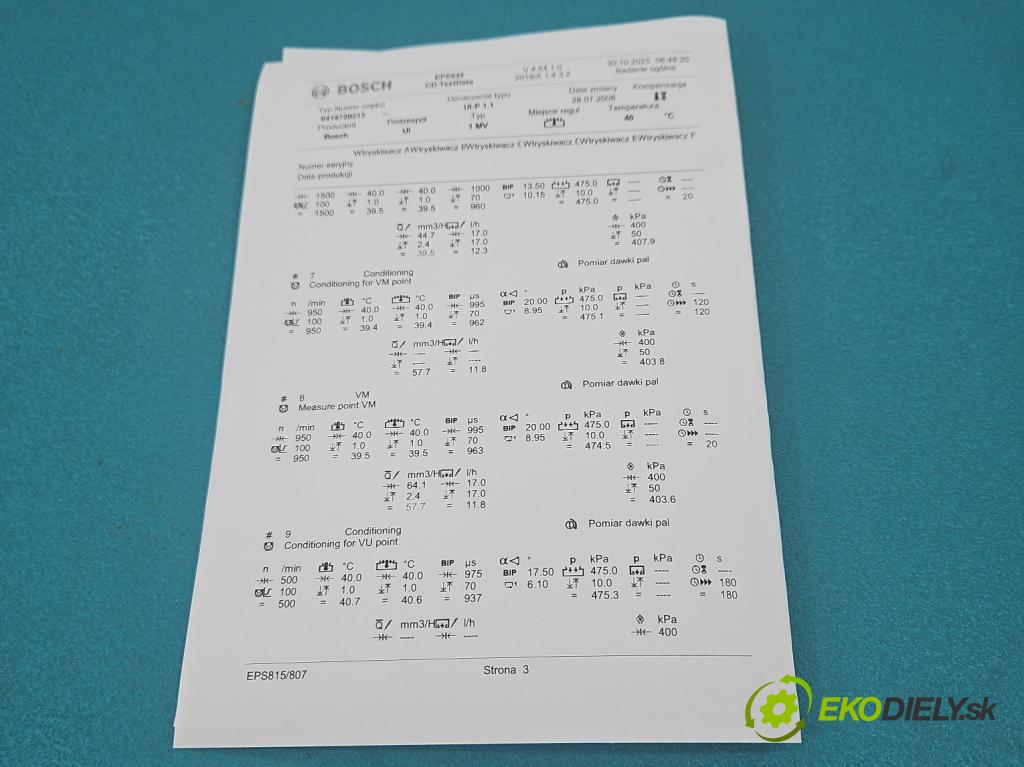 Vw Bora 1.9 tdi 101 HP manual 74 kW 1896 cm3 4- vstrekovacie čerpadlo 0414720213 (Vstrekovač paliva)