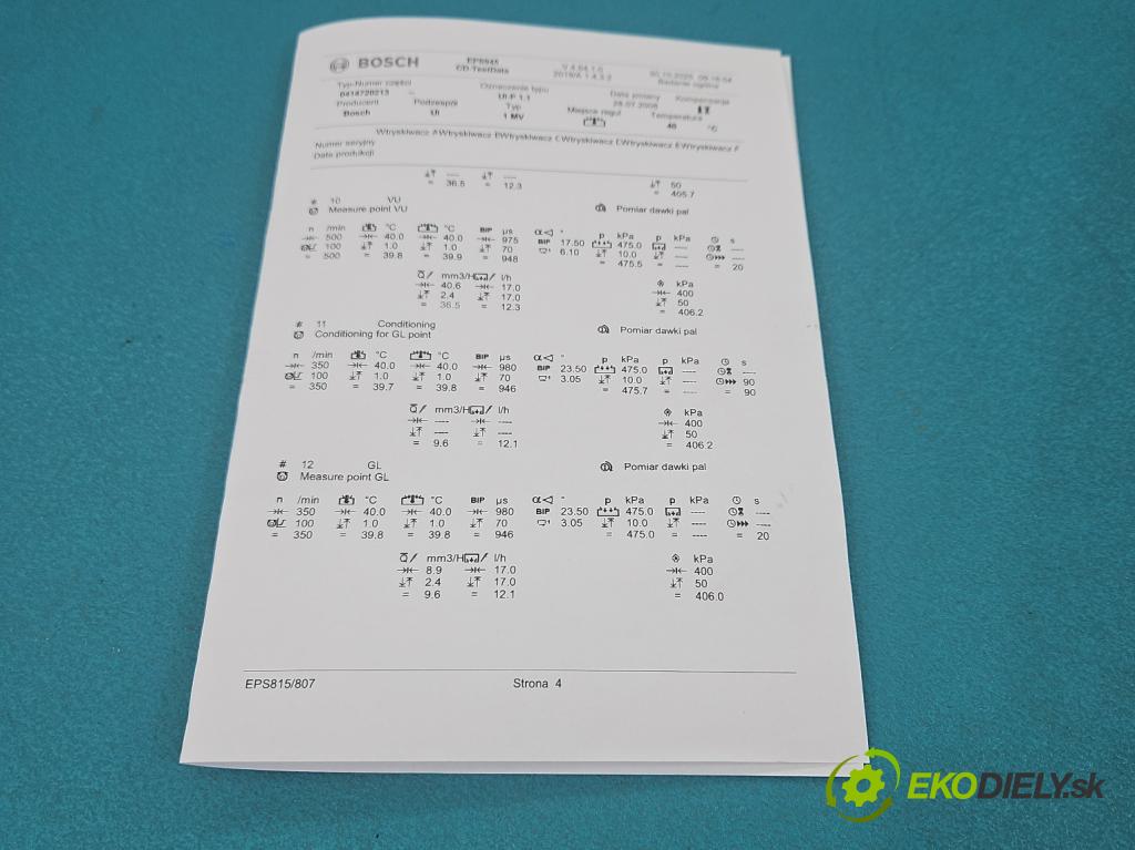 Vw Bora 1.9 tdi 101 HP manual 74 kW 1896 cm3 4- vstrekovacie čerpadlo 0414720213 (Vstrekovač paliva)