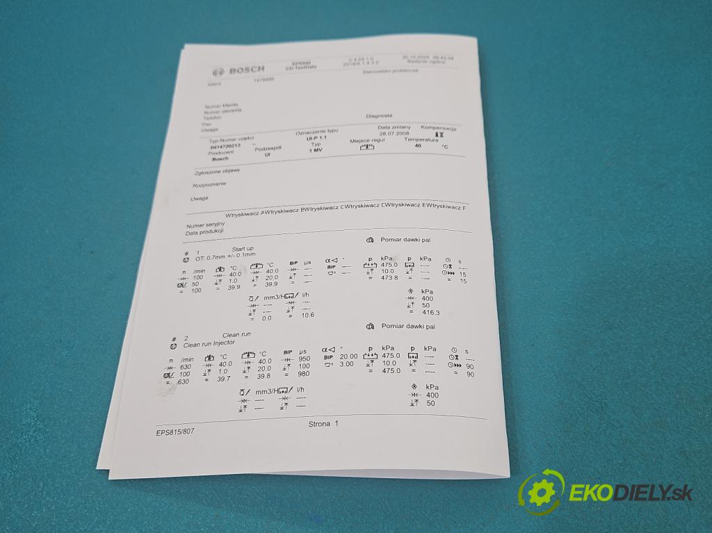 Vw Bora 1.9 tdi 101 HP manual 74 kW 1896 cm3 4- vstrekovacie čerpadlo 0414720213 (Vstrekovač paliva)