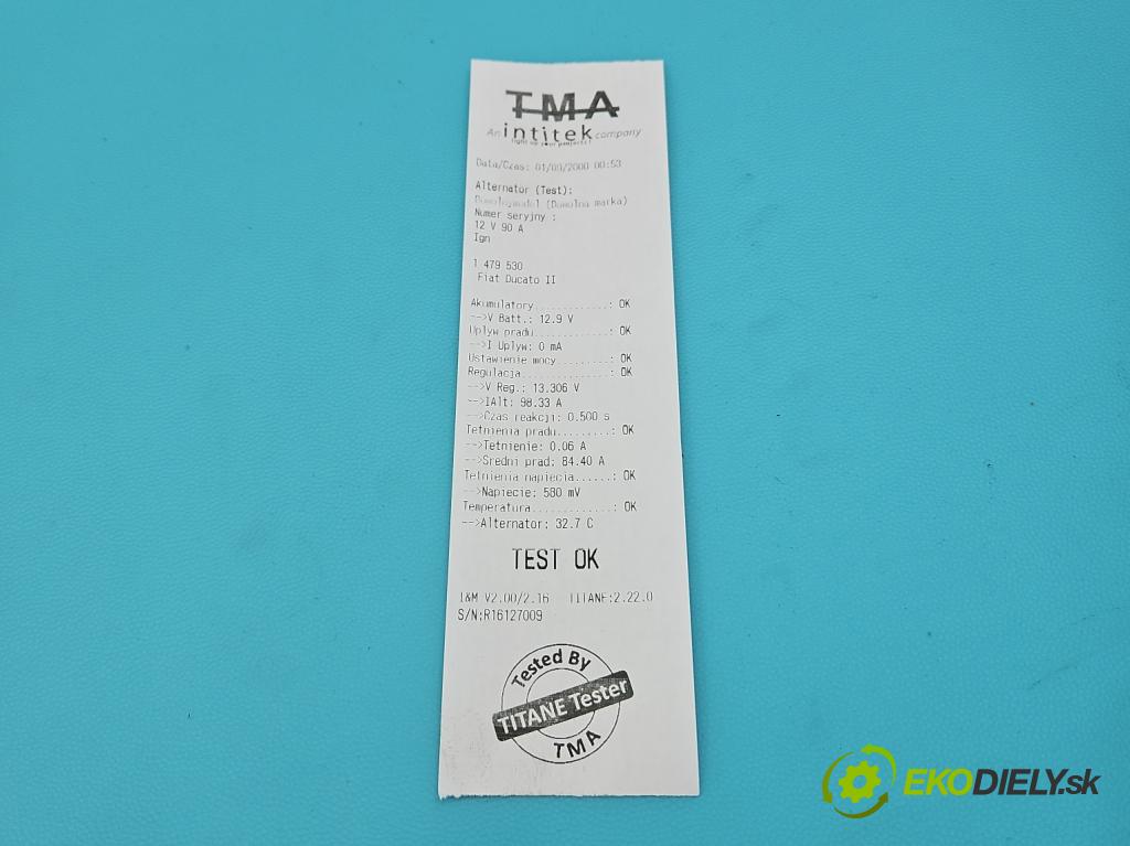 Fiat Ducato II 1994-2006 2.0 jtd 84KM manual 62 kW 1997 cm3 5- Alternator 9649611280 (Alternátor)