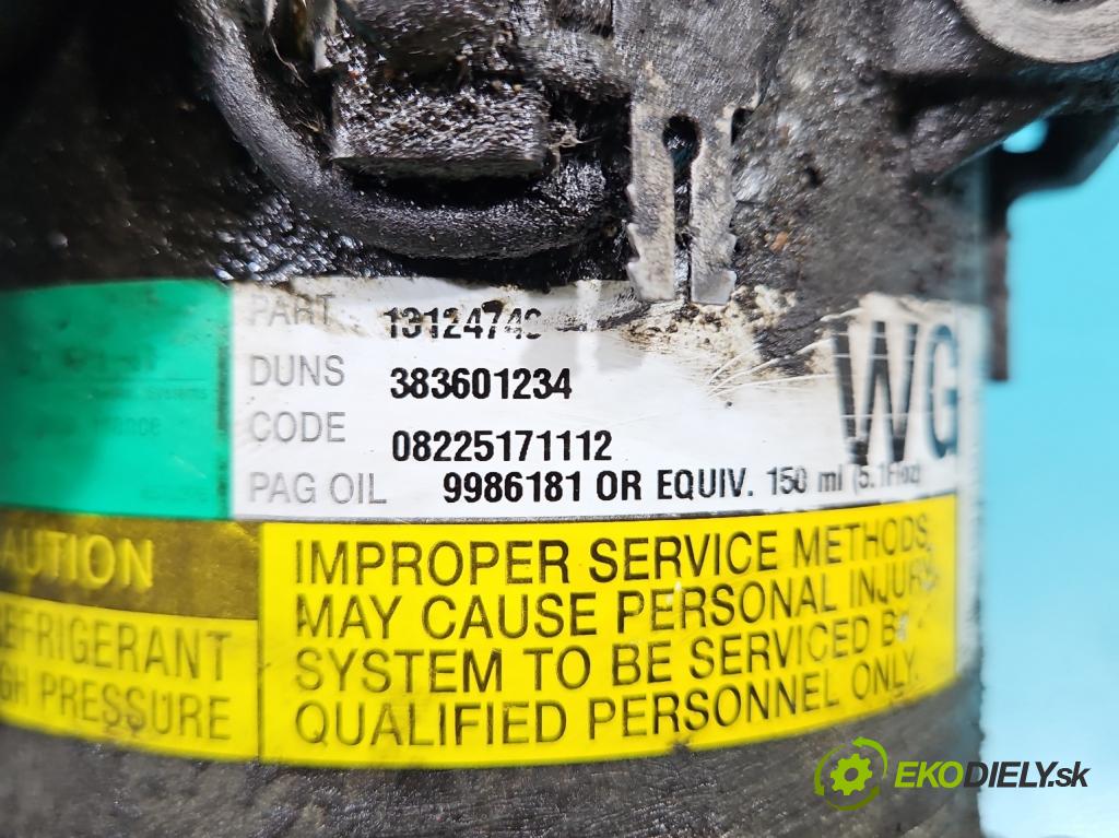 Opel Astra III 2004-2014 1.4 16V 90 HP manual 66 kW 1364 cm3 5- Kompresor: klimatizácie 13124749 (Kompresor klimatizácie)