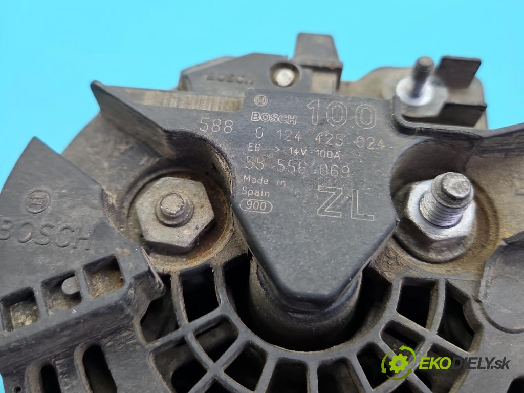 Opel Astra III 2004-2014 1.4 16V 90 HP manual 66 kW 1364 cm3 5- Alternator 0124425024 (Alternátor)