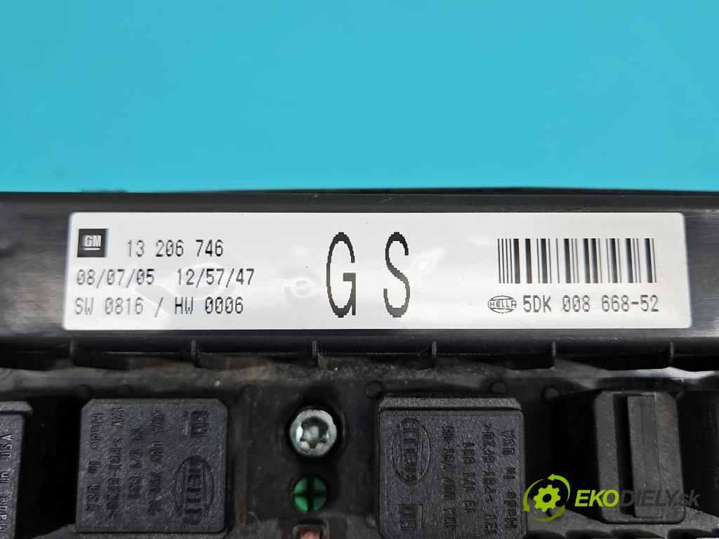 Opel Astra III 2004-2014 1.4 16V 90 hp manual 66 kW 1364 cm3 5- skříňka pojistková 13206746 (Pojistková skříňka)