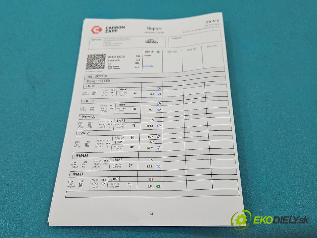 Fiat Bravo II 2007-2014 1.9 jtd 120 HP manual 88 kW 1910 cm3 5- vstrek 0445110276 (Vstrekovač paliva)