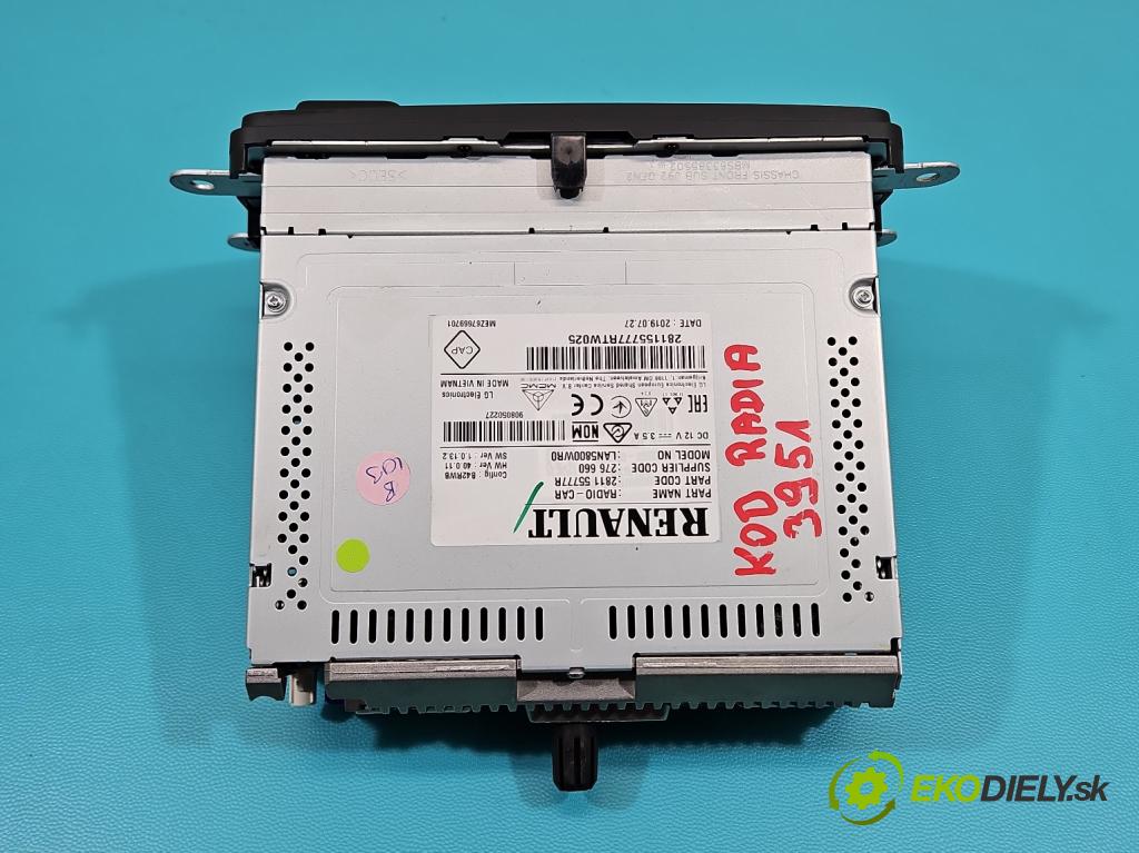 Renault Captur I 2013-2019 0.9 Tce 90 HP manual 66 kW 898 cm3 5- Radio originál 281155777R
