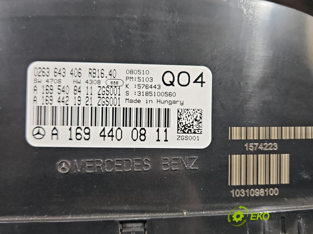 Mercedes A W169 2004-2012 2.0 CDI 82 HP manual 60 kW 1991 cm3 5- prístrojovka/ budíky A1694400811 (Prístrojová doska)