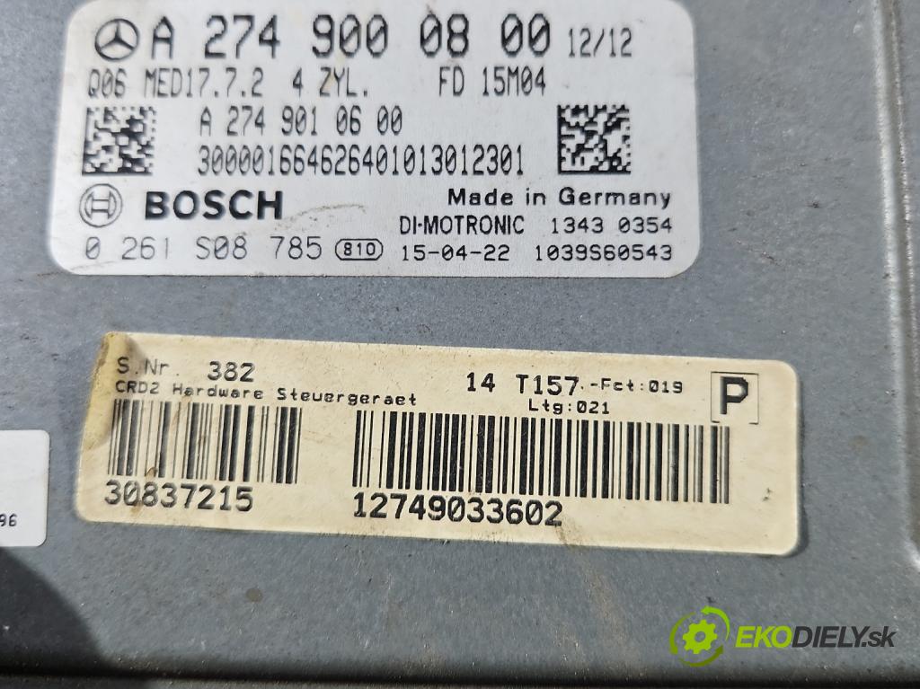 Mercedes C W205 2014–2021 2.0 16V 184hp automatic 135 kW 1991 cm3 4- riadiaca jednotka motora A2749000800
