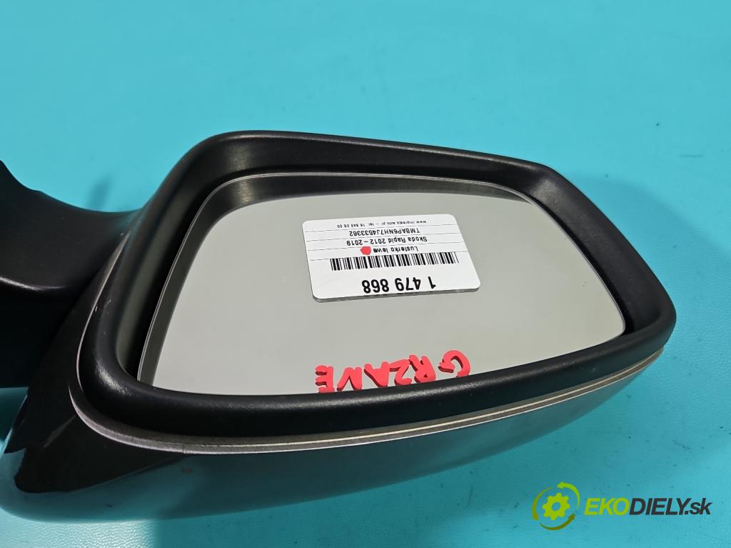 Skoda Rapid 2012-2019 1.0 TSI 95 hp manual 70 kW 999 cm3 5- zpětné zrcátko levé 5JB857407K (Klika dveří ostatní)