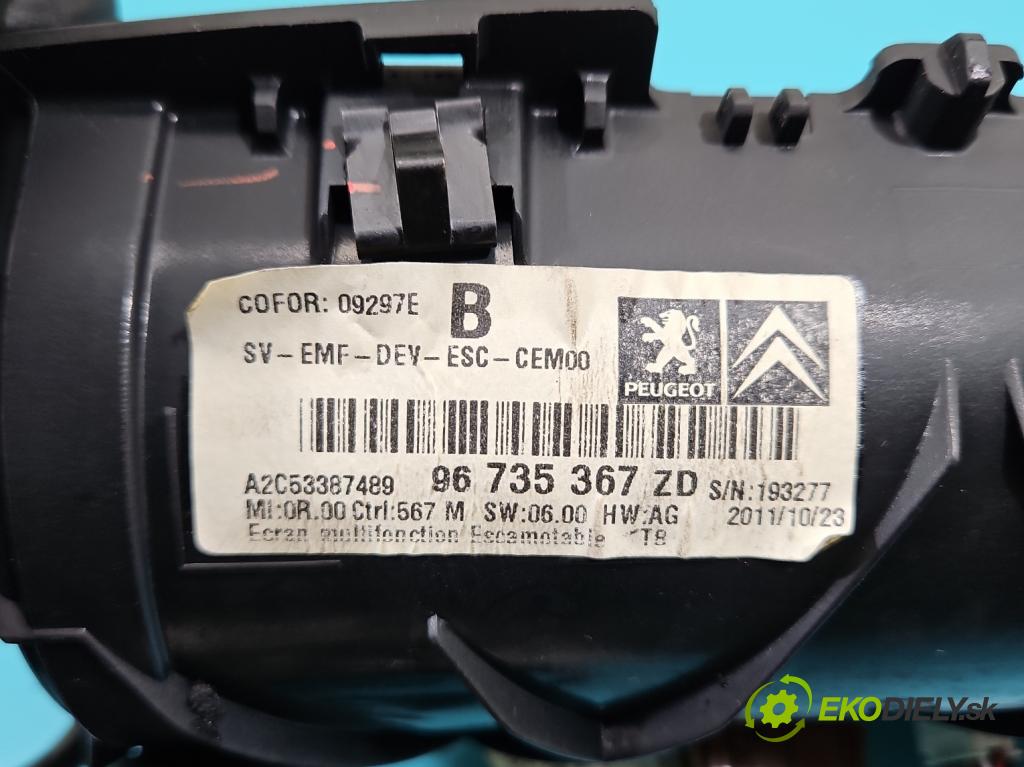 Peugeot 5008 I 2009-2017 1.6 THP 156 HP manual 115 kW 1598 cm3 5- Zobrazit: 96735367ZD (Prístrojová doska)