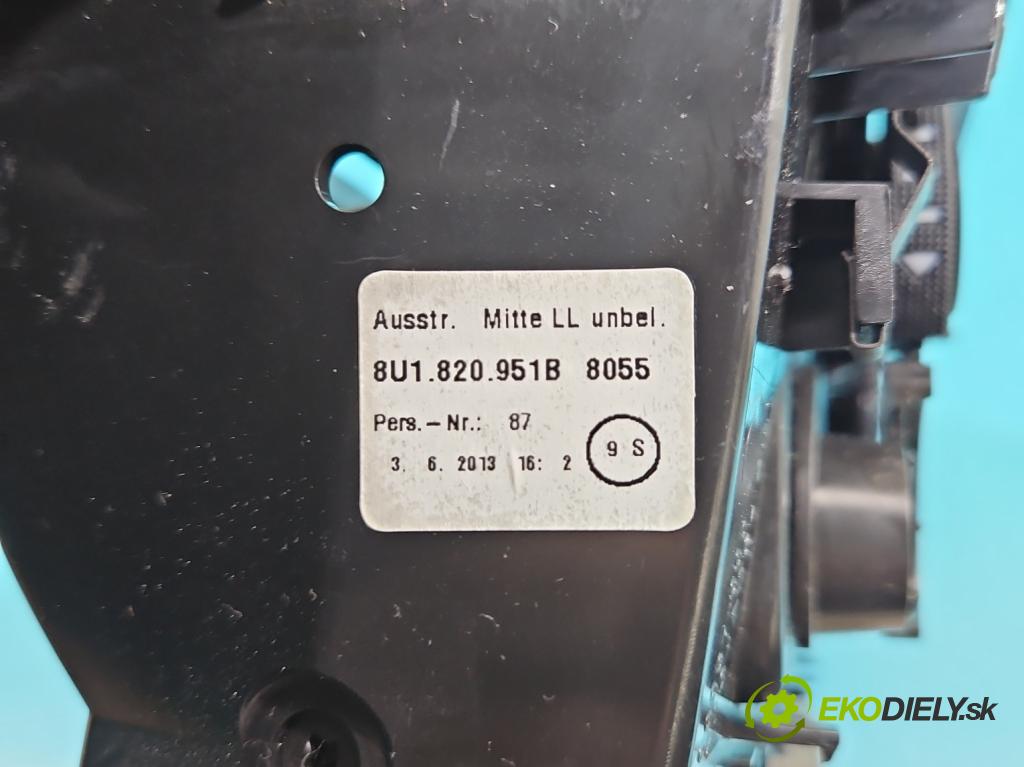 Audi Q3 2011-2018 2.0 tdi 177 HP automatic 130 kW 1968 cm3 5- Mřížka: kúrenia stredová 8U1820951B (Mriežka kúrenia (fukár))