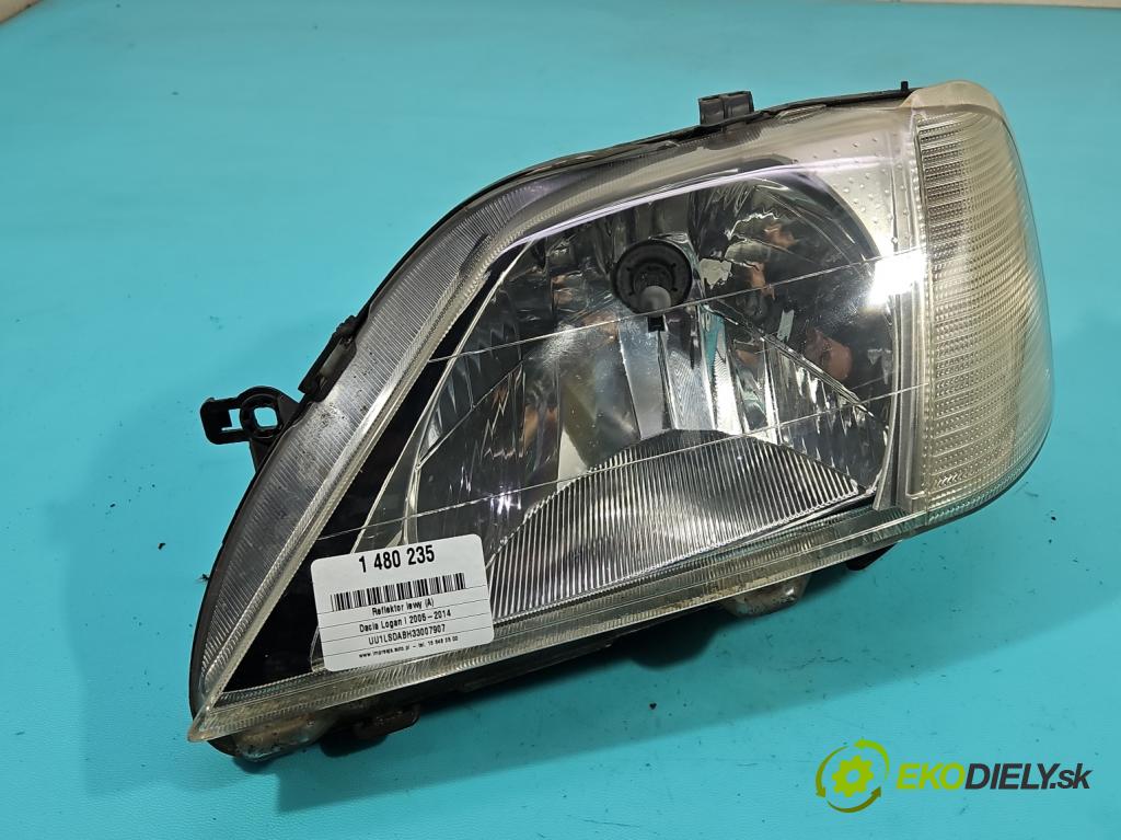 Dacia Logan I 2005-2014 1.6 8V 87 HP manual 64 kW 1598 cm3 4- Reflektor: ľavý  (Kľučka dverí ostatné)