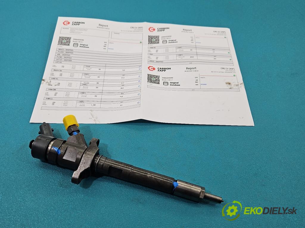 Peugeot 307 1.6 hdi 109 hp manual 80 kW 1560 cm3 5- vstřikovač 0986435090 (Vstřikovač paliva)